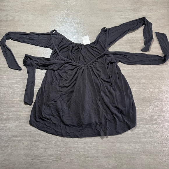 Free People Black Bow Off Shoulder Tank Top S - Picture 3 of 11